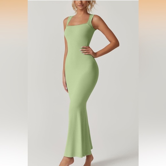 Women's Square Neck Long Maxi Dress Sleeveless Lounge Ribbed Full Length NWT M - Picture 3 of 6